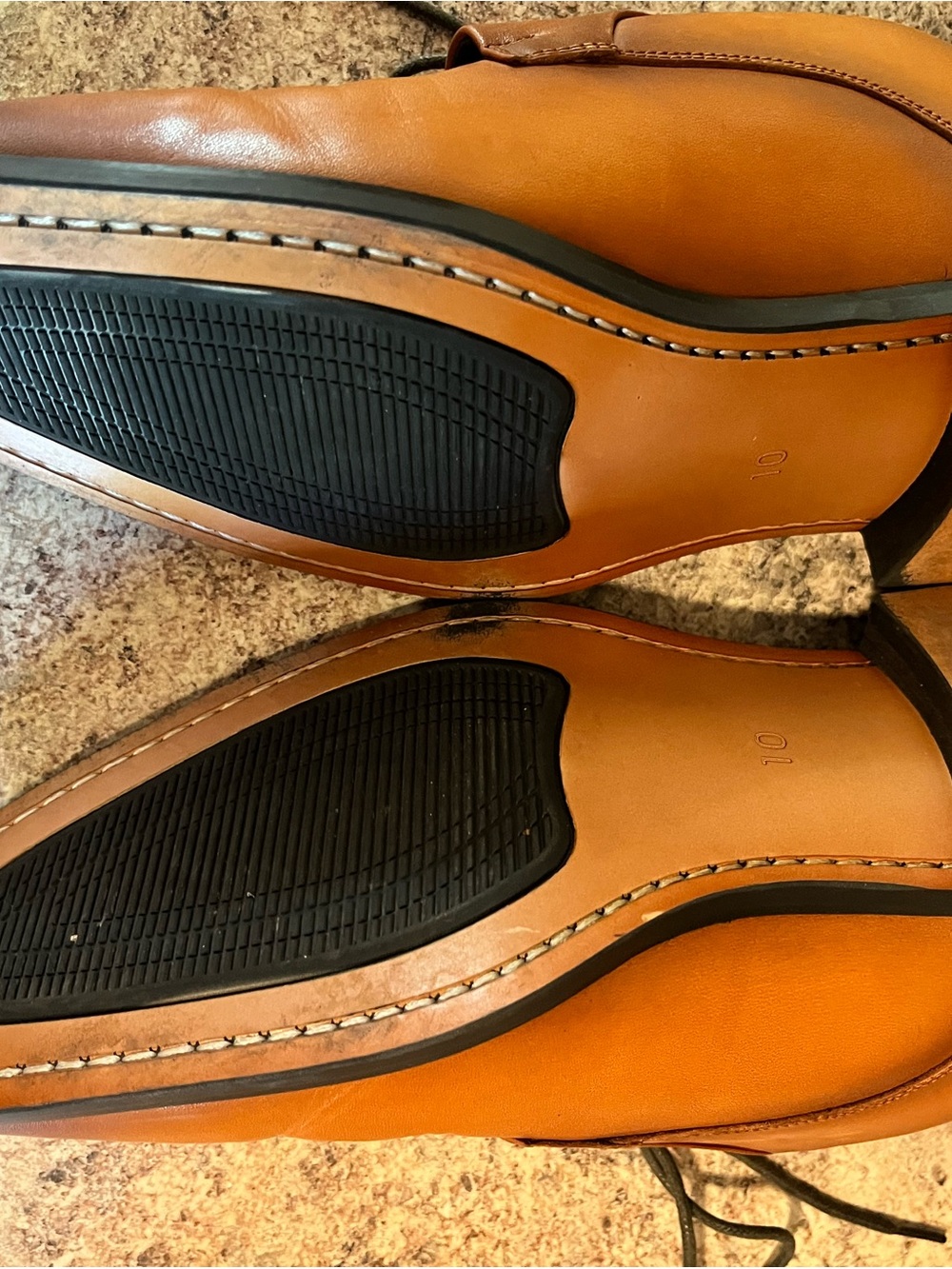 Gifennse Men's Tan Leather Dress Shoes - Lace-Up Oxfords - Picture 4 of 4
